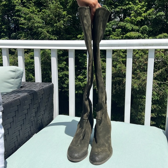Free People Dakota Over The Knee Boots size 38/7.5 Hunter green - Picture 7 of 11